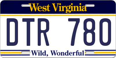 WV license plate DTR780