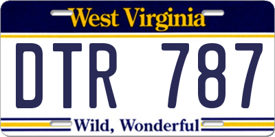 WV license plate DTR787
