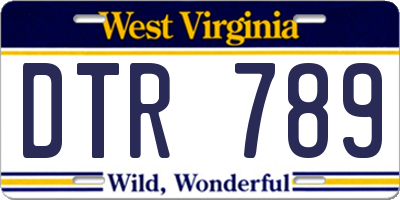 WV license plate DTR789