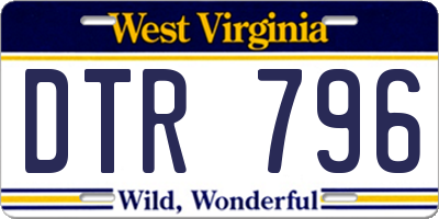 WV license plate DTR796