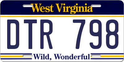 WV license plate DTR798
