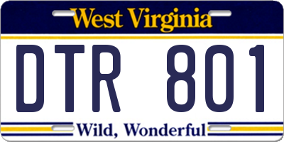 WV license plate DTR801