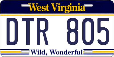 WV license plate DTR805