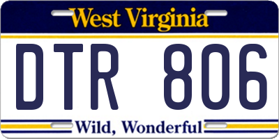 WV license plate DTR806