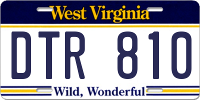 WV license plate DTR810