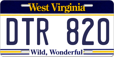 WV license plate DTR820