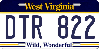 WV license plate DTR822