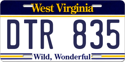 WV license plate DTR835