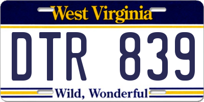 WV license plate DTR839
