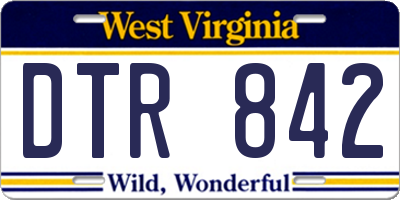 WV license plate DTR842