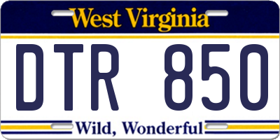 WV license plate DTR850