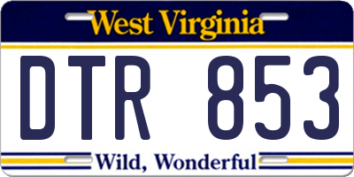 WV license plate DTR853