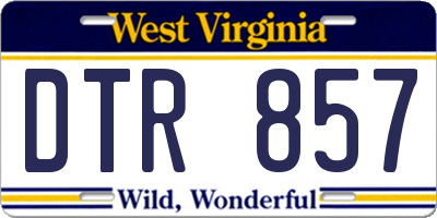 WV license plate DTR857