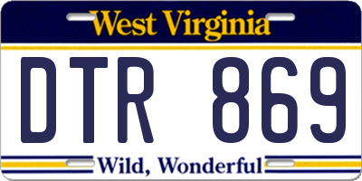 WV license plate DTR869