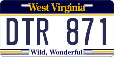WV license plate DTR871