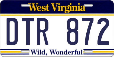 WV license plate DTR872