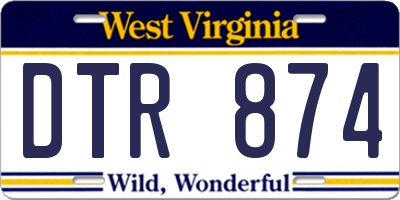 WV license plate DTR874