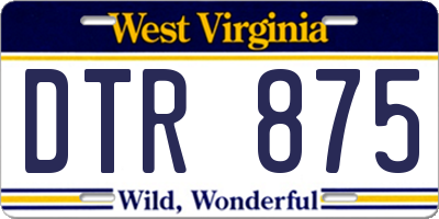 WV license plate DTR875