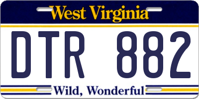WV license plate DTR882