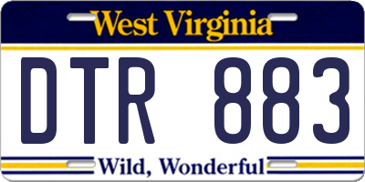 WV license plate DTR883