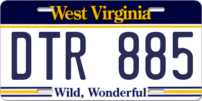 WV license plate DTR885