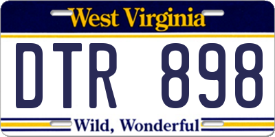 WV license plate DTR898
