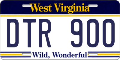 WV license plate DTR900
