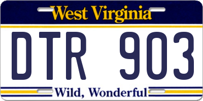 WV license plate DTR903