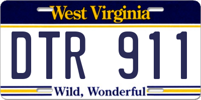 WV license plate DTR911