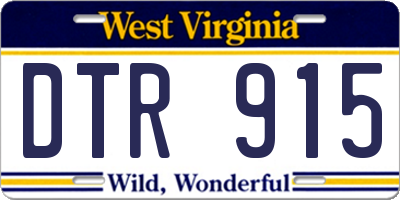 WV license plate DTR915