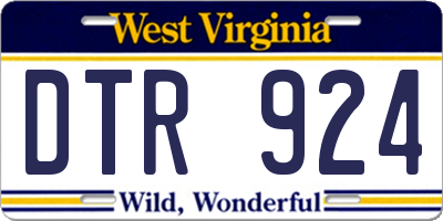 WV license plate DTR924