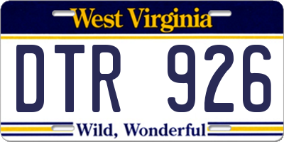 WV license plate DTR926