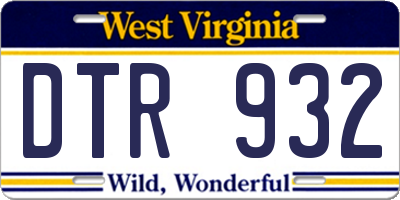 WV license plate DTR932