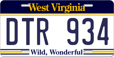 WV license plate DTR934