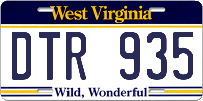 WV license plate DTR935