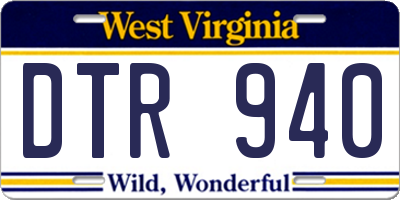 WV license plate DTR940
