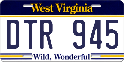 WV license plate DTR945