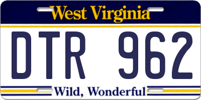 WV license plate DTR962