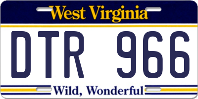 WV license plate DTR966