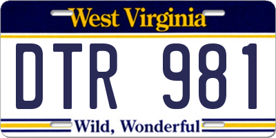WV license plate DTR981