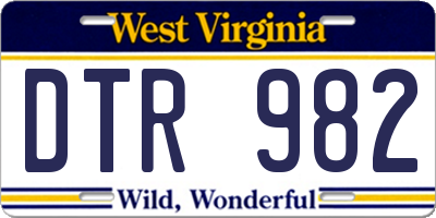 WV license plate DTR982