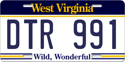 WV license plate DTR991