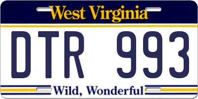WV license plate DTR993