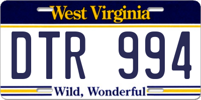 WV license plate DTR994
