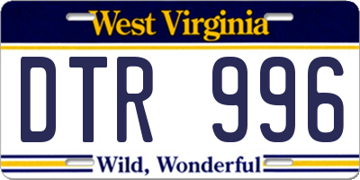 WV license plate DTR996