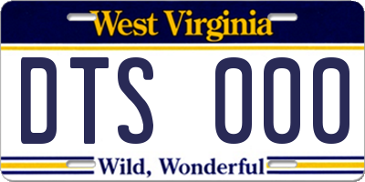 WV license plate DTS000