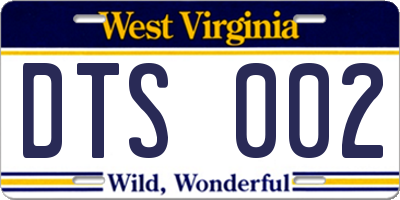WV license plate DTS002