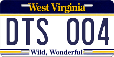 WV license plate DTS004