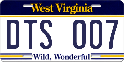 WV license plate DTS007