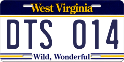 WV license plate DTS014